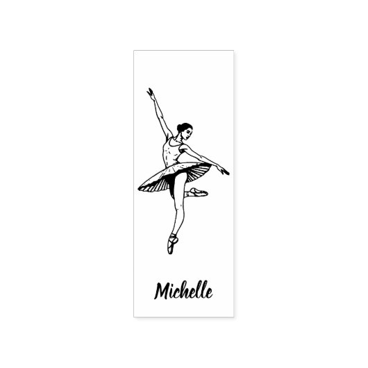 Moderne trendy ballerina ballet dans gepersonalise rubberstempel (Afrduk)