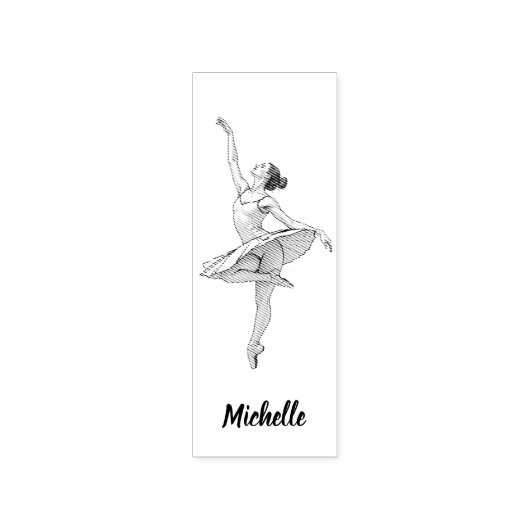 Moderne trendy ballerina ballet dans gepersonalise rubberstempel (Afrduk)