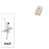 Moderne trendy ballerina ballet dans gepersonalise rubberstempel (Gestempeld)
