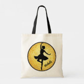 Moderne trendy ballerina ballet dans gepersonalise tote bag (Achterkant)