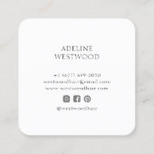 Moderne Trendy Beauty Salon Glitter Vierkante Visitekaartje (Achterkant)