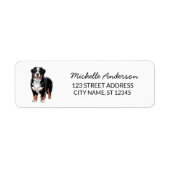 Moderne trendy Berner Sennenhond retouradres Etiket (Voorkant)