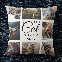 Moderne Trendy Beste Kat Ooit Pet Paw Fotocollage Kussen