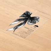 Moderne trendy Black Bow Graduation Party Acryl Uitnodigingen (Laagn)