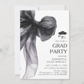 Moderne trendy Black Bow Graduation Party Kaart (Voorkant)