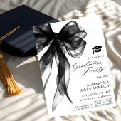 Moderne trendy Black Bow Graduation Party Kaart