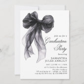 Moderne trendy Black Bow Graduation Party Kaart (Voorkant)