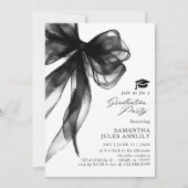Moderne trendy Black Bow Graduation Party Kaart (Voorkant)