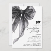 Moderne trendy Black Bow Graduation Party Kaart (Voorkant)