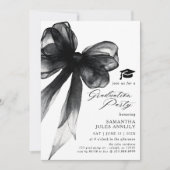 Moderne trendy Black Bow Graduation Party Kaart (Voorkant)
