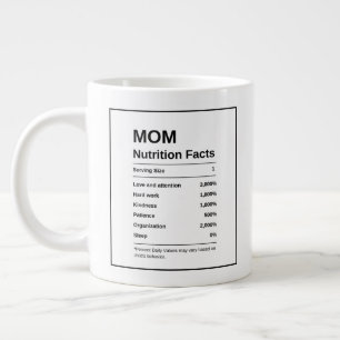 Moderne Trendy Black en White Ma Nutrition Facts Grote Koffiekop