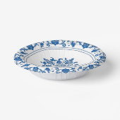 Moderne trendy blauw en wit porselein chinoiserie papieren kommen (Gebogen)