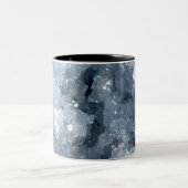 Moderne Trendy Blauwe Celestite Crystal Agaat Geod Tweekleurige Koffiemok (Center)