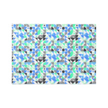 Moderne Trendy Blauwe Mint Groen Geometrisch