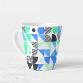 Moderne Trendy Blauwe Mint Groen Geometrisch Latte Mok (Linkerhoek)