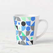 Moderne Trendy Blauwe Mint Groen Geometrisch Latte Mok (Rechts)