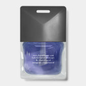 Moderne trendy blauwe nagellak schoonheidssalon badge (Achterkant)