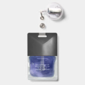Moderne trendy blauwe nagellak schoonheidssalon badge (Achterkant met intrekbare clip)