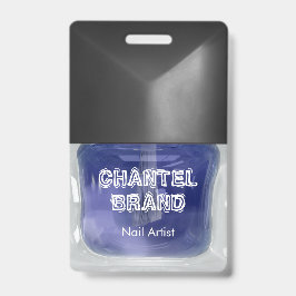 Moderne trendy blauwe nagellak schoonheidssalon badge