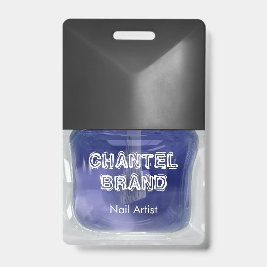 Moderne trendy blauwe nagellak schoonheidssalon badge (Voorkant)