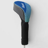 Moderne Trendy Blauwe Verticale Strepen Golfer Lov Golfheadcover (Schuin)