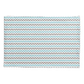 Moderne trendy blauwgrijze chevronpatroon kussensloop (Achterkant)