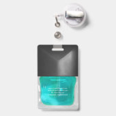 Moderne trendy blauwgroen nagellak schoonheidssalo badge (Back with Retractable)