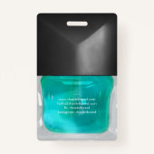 Moderne trendy blauwgroen nagellak schoonheidssalo badge (Achterkant)