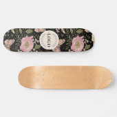 Moderne Trendy Bloem Botanische Bloemige Monogram Persoonlijk Skateboard (Horizontaal)