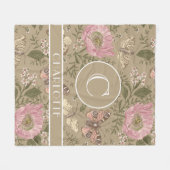 Moderne Trendy Bloem Botanische Bloemstuk Initiaal Fleece Deken (Voorkant (Horizontaal))