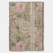 Moderne Trendy Bloemen Botanische Bloem Monogram Deken (Voorkant Verticaal)