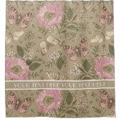 Moderne Trendy Bloemen Botanische Bloem Monogram Douchegordijn (Voorkant)