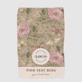 Moderne Trendy Bloemen Botanische Bloemige Monogra Golfhanddoek (Voorkant)