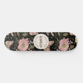 Moderne Trendy Bloemen Botanische Bloemige Monogra Persoonlijk Skateboard (Horizontaal)