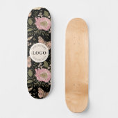 Moderne Trendy Bloemen Botanische Bloemige Monogra Persoonlijk Skateboard (Voorkant)