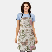 Moderne Trendy Bloemen Botanische Bloemige Monogra Schort (Gedragen)