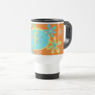 Moderne trendy bloemenmeisjestypografie monogram reisbeker