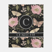 Moderne Trendy Bloemenweide Botanische Bloem Monog Fleece Deken (Voorkant)