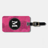Moderne Trendy Bloempatroon Monogram Bagagelabel (Voorkant horizontaal)