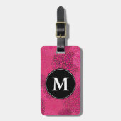 Moderne Trendy Bloempatroon Monogram Bagagelabel (Voorkant verticaal)