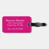 Moderne Trendy Bloempatroon Monogram Bagagelabel (Achterkant horizontaal)