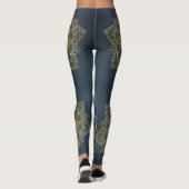 Moderne trendy Blue Gold Mandala Leggings (Achterkant)