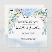 Moderne &Trendy Blue Wedding Brunch-uitnodigingen Kaart (Voorkant / Achterkant)