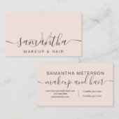 Moderne trendy blush roze make-up haar visitekaartje (Voorkant / Achterkant)