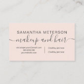 Moderne trendy blush roze make-up haar visitekaartje (Achterkant)