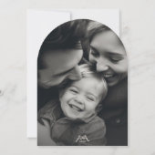 Moderne trendy boeg 2 foto kerst boog kaarten (Achterkant)