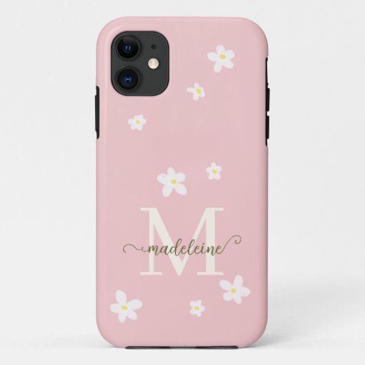 Moderne Trendy Boho Chic Gouden Gele Madeliefjes M Case-Mate iPhone Case (Achterkant)