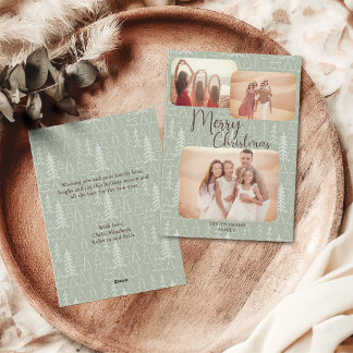 Moderne trendy boho foto's Kerstbomen met Kerstmis Feestdagenkaart