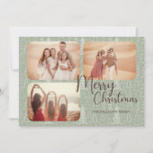 Moderne trendy boho foto's Vrolijke kerstbomen Feestdagenkaart (Voorkant)