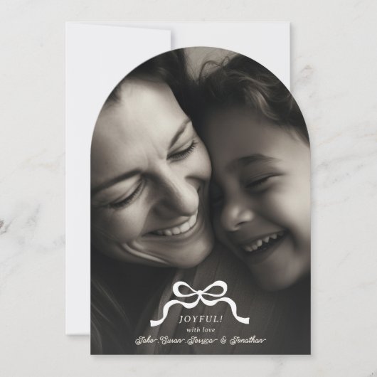 moderne trendy boog 2 foto kerst boog kaarten (Voorkant)